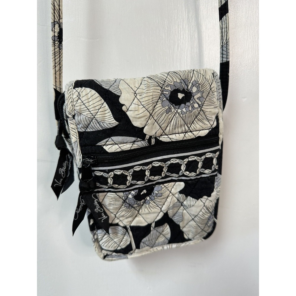 Vera Bradley Crossbody Small Bag Purse Camellia Black Blue Patterned Spring 2012
